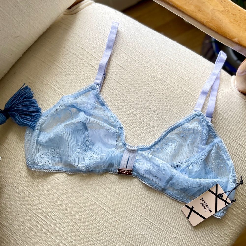 💎 Daydream Nation LA “Secrets Keyhole” Boutique Lace Bralette Powder Blue NWT
